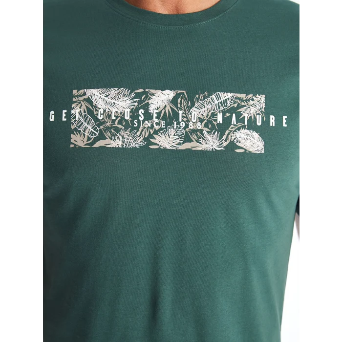 SOUTHBLUE Yeşil Bisiklet Yaka Kısa Kollu Baskılı Penye Erkek Tişört