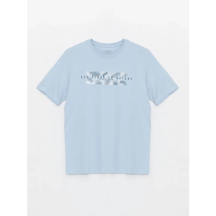 SOUTHBLUE Mavi Bisiklet Yaka Kısa Kollu Baskılı Penye Erkek Tişört