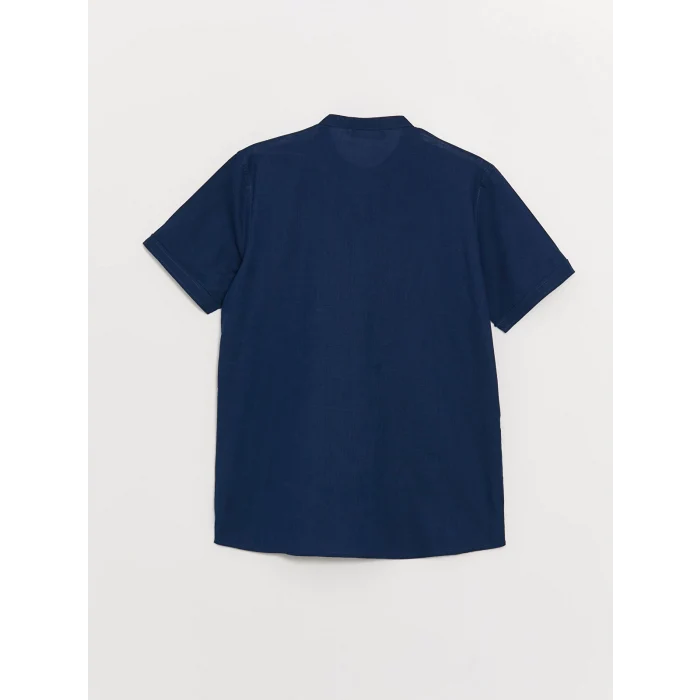 LCW Kids Lacivert Hakim Yaka Basic Kısa Kollu Erkek Çocuk Gömlek