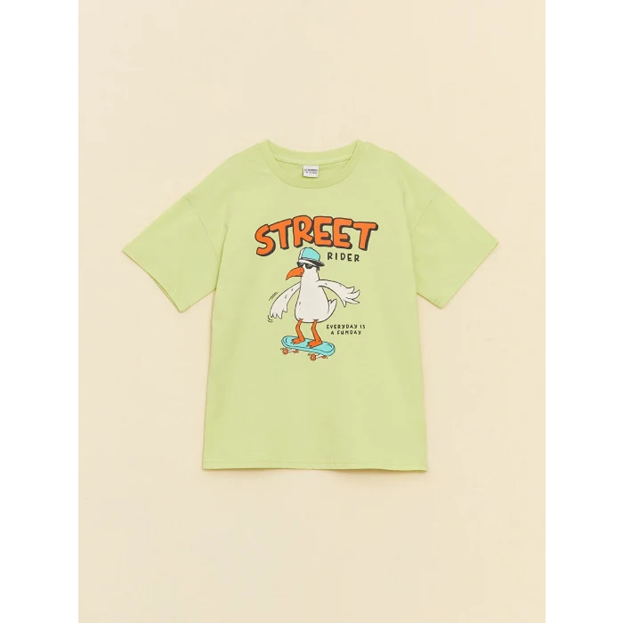 LCW Kids Yeşil Rahat Kalıp Erkek Çocuk Tişört ve Şort