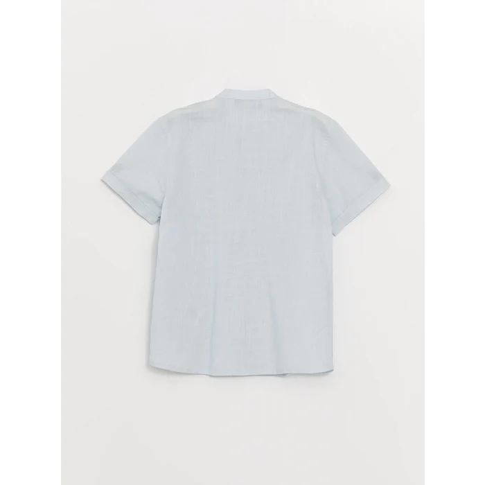 LCW Kids Mavi Hakim Yaka Basic Kısa Kollu Erkek Çocuk Gömlek