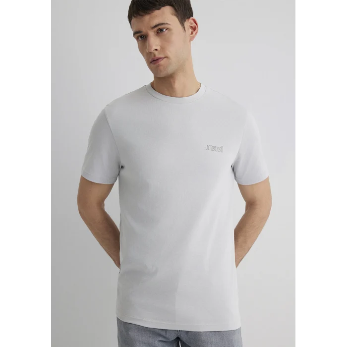 Mavi 0610360-70075 Mavi Logo Baskılı Gri Tişört