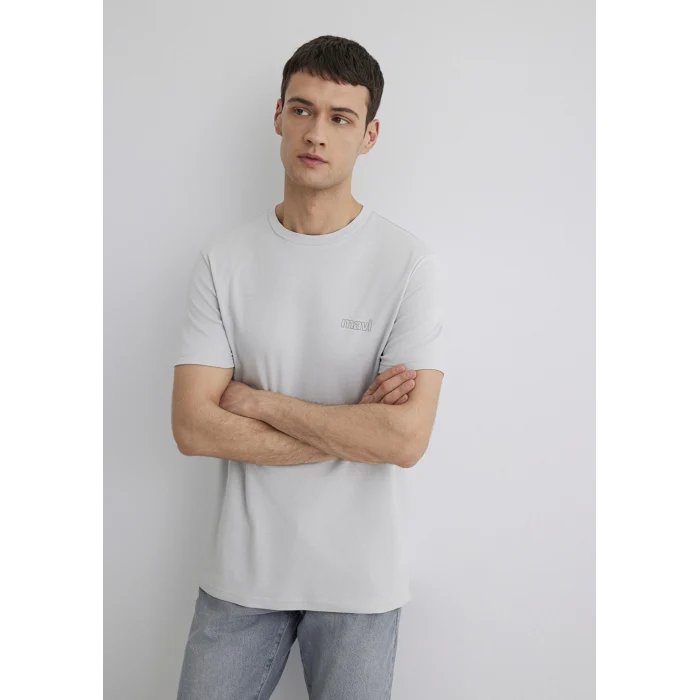 Mavi 0610360-70075 Mavi Logo Baskılı Gri Tişört