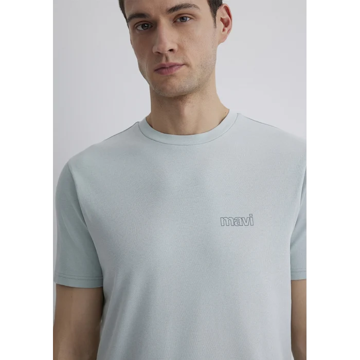 Mavi 0610360-70148 Mavi Logo Baskılı Yeşil Tişört