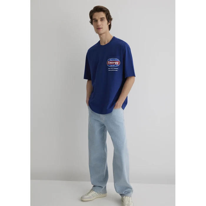 Mavi 0612607-70722 Baskılı Mavi Tişört