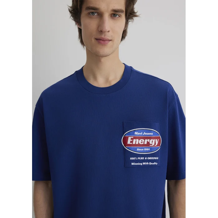 Mavi 0612607-70722 Baskılı Mavi Tişört