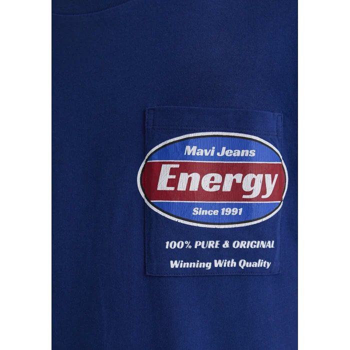 Mavi 0612607-70722 Baskılı Mavi Tişört