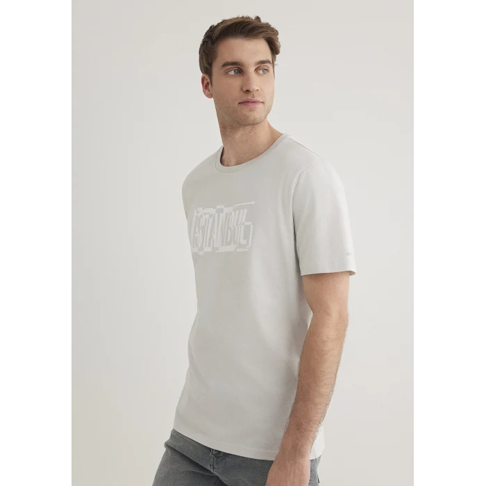 Mavi 0611789-80618 İstanbul Baskılı Gri Tişört