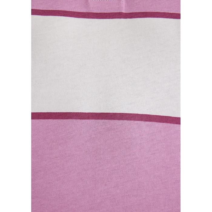 Mavi 1613005-89359 Mavi Logo Baskılı Pembe Çizgili Polo Tişört