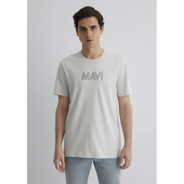 Mavi 066846-70080 Mavi Logo Baskılı Gri Tişört