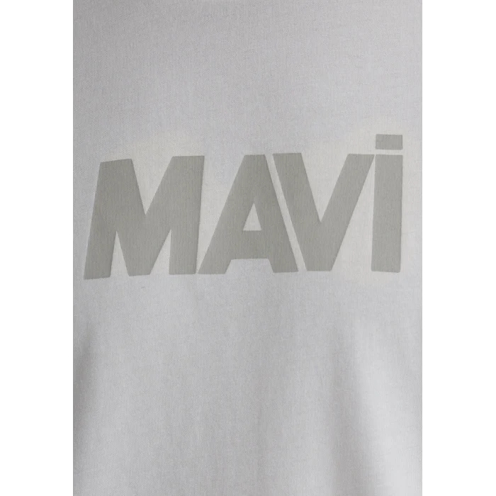 Mavi 066846-70080 Mavi Logo Baskılı Gri Tişört