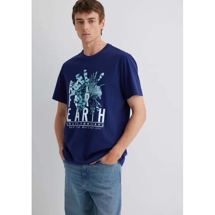 Mavi 0612671-70496 Baskılı Lacivert Tişört
