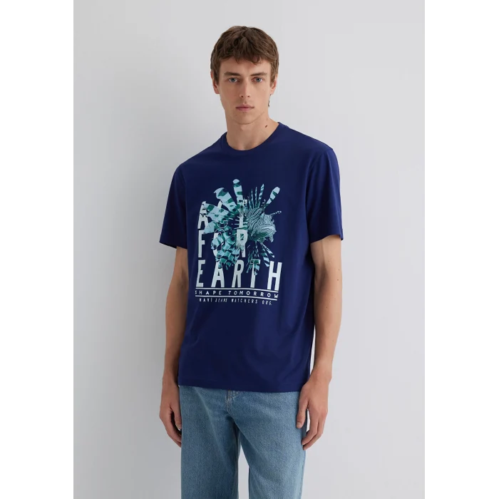 Mavi 0612671-70496 Baskılı Lacivert Tişört