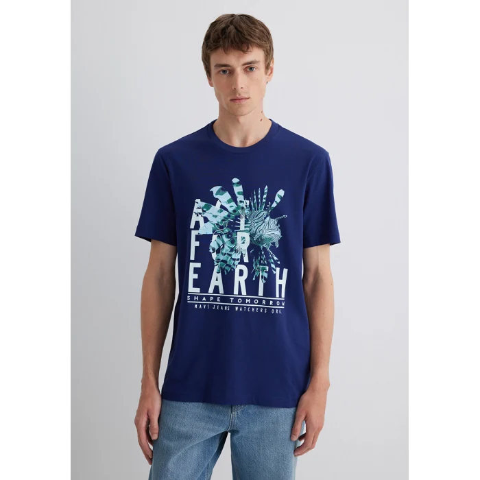 Mavi 0612671-70496 Baskılı Lacivert Tişört