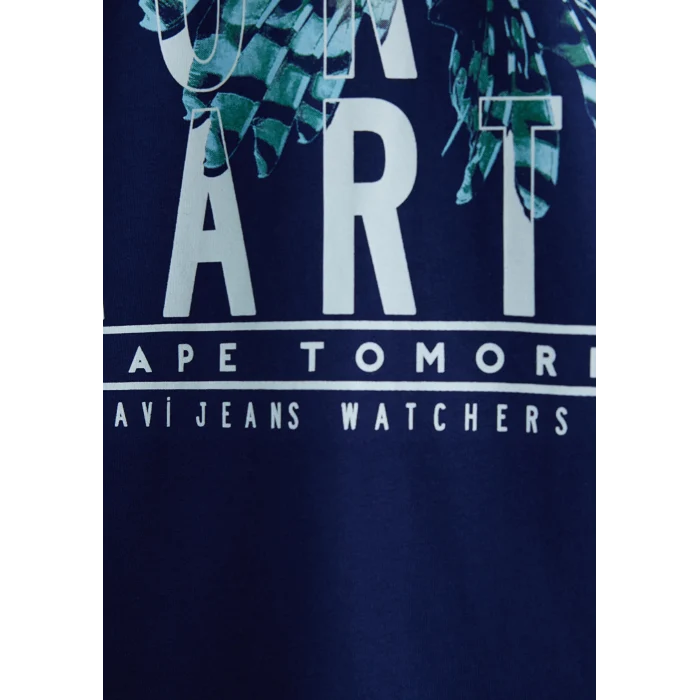 Mavi 0612671-70496 Baskılı Lacivert Tişört