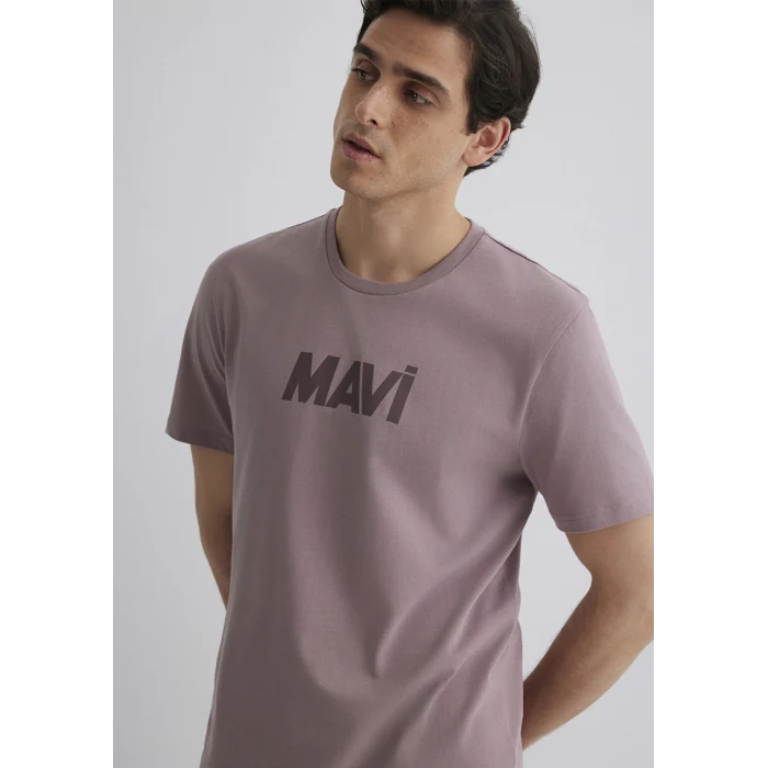 Mavi 066846-89596 Mavi Logo Baskılı Kahverengi Tişört