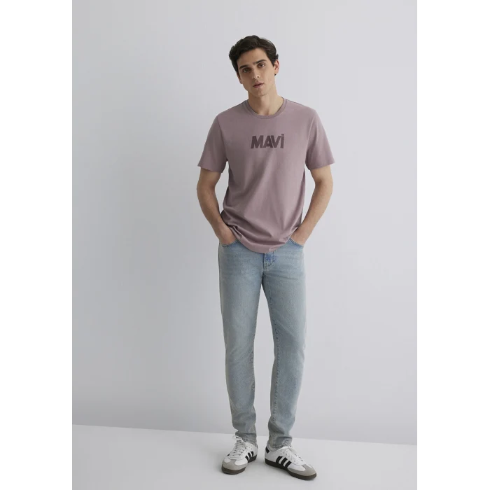 Mavi 066846-89596 Mavi Logo Baskılı Kahverengi Tişört