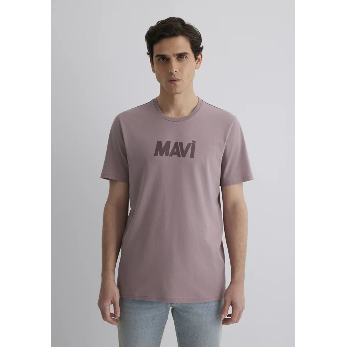 Mavi 066846-89596 Mavi Logo Baskılı Kahverengi Tişört