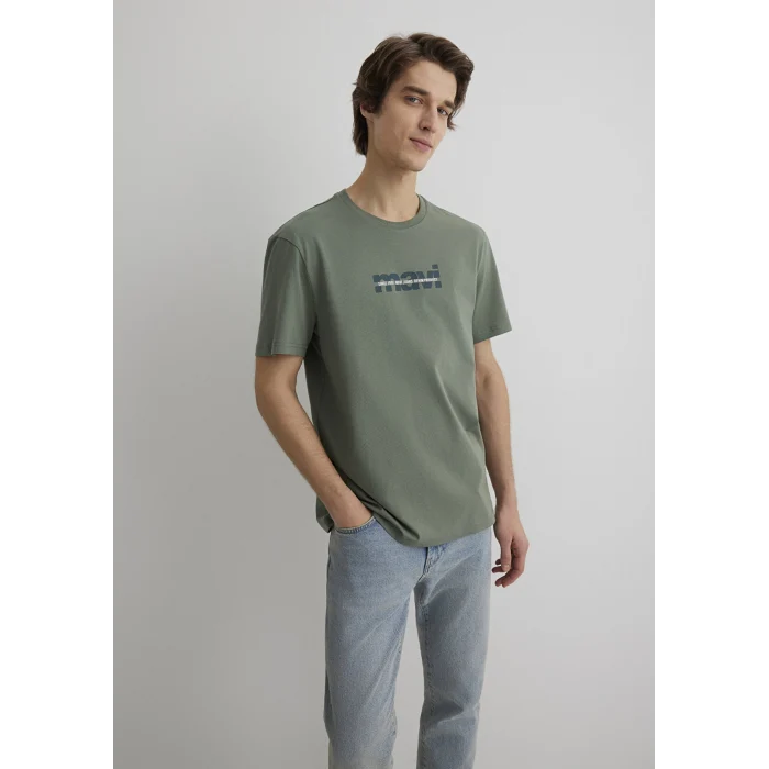 Mavi 0610943-80692 Mavi Logo Baskılı Haki Tişört