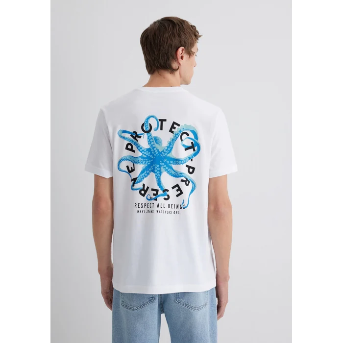 Mavi 0612673-620 Baskılı Beyaz Tişört