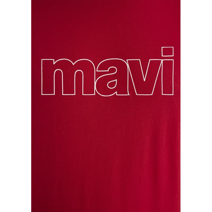 Mavi 065781-34535 Mavi Logo Baskılı Kırmızı Tişört