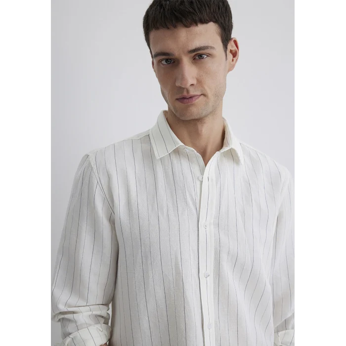 Mavi 0211515-620 Çizgili Beyaz Gömlek