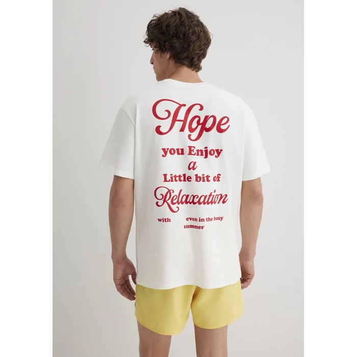 Mavi 0612666-70057 Feeling Chilled Baskılı Ekru Tişört