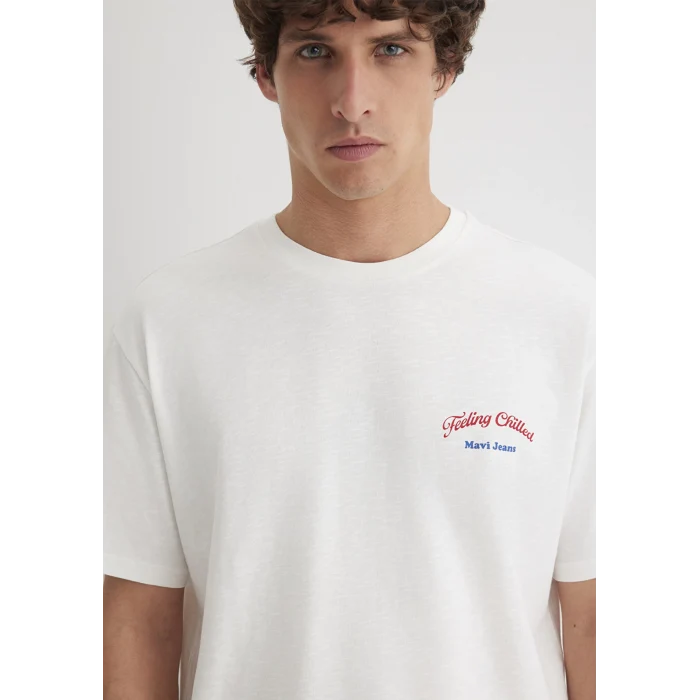 Mavi 0612666-70057 Feeling Chilled Baskılı Ekru Tişört