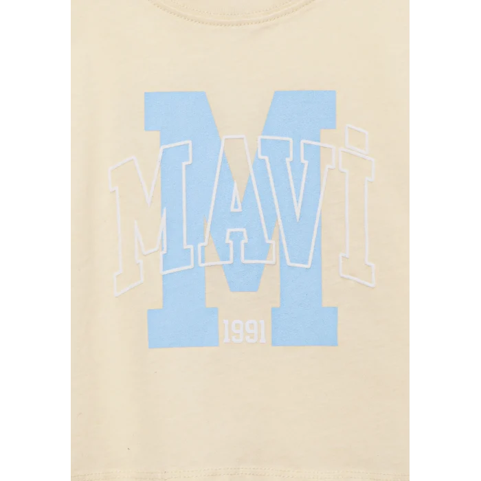 Mavi 7610276-89145 M Logo Baskılı Sarı Tişört