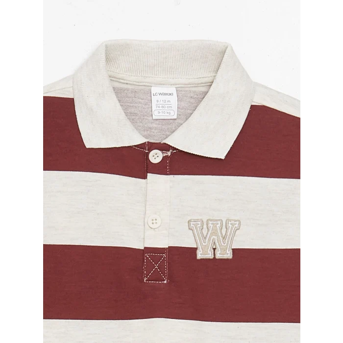 LCW Kids Karişik Polo Yaka Uzun Kollu Erkek Bebek Tişört ve Pantolon 2li Takım