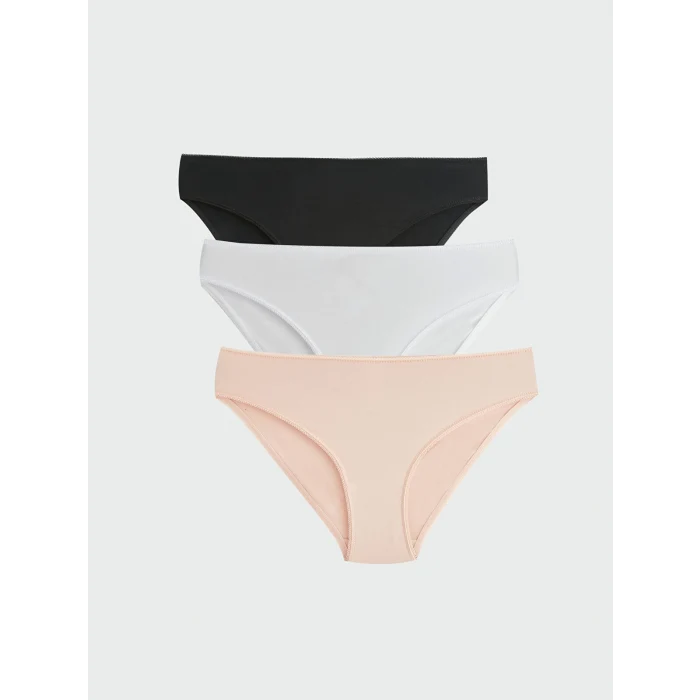 LCW DREAM Beyaz Düz Bikini Külot 3lü Paket