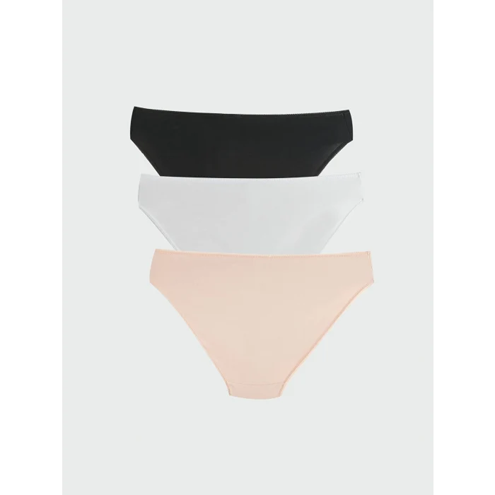 LCW DREAM Beyaz Düz Bikini Külot 3lü Paket