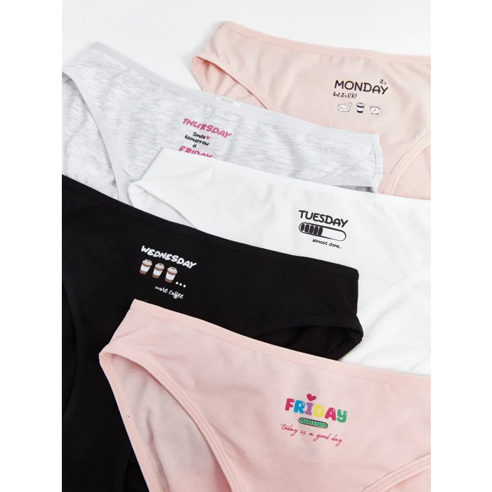 LCW Young Pembe Baskılı Bikini Külot 5li Paket