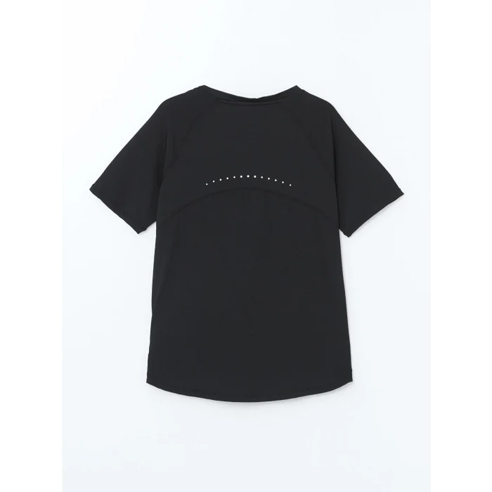 XSIDE ACTIVE Siyah Bisiklet Yaka Reflektör Baskılı Kadın Spor Tişört