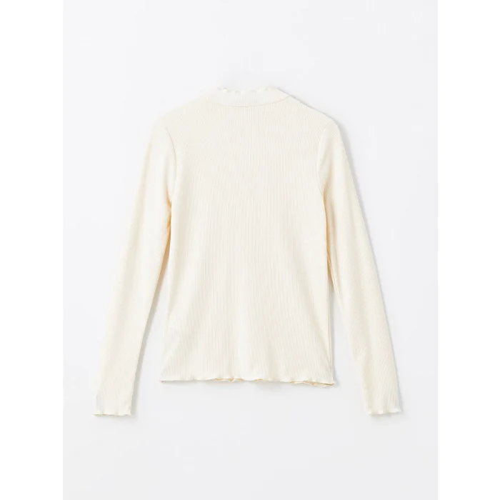 LCW Modest Ekru Dik Yaka Dokulu Kadın Body