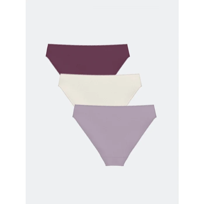 LCW DREAM Mürdüm Baskılı Bikini Külot 3lü Paket