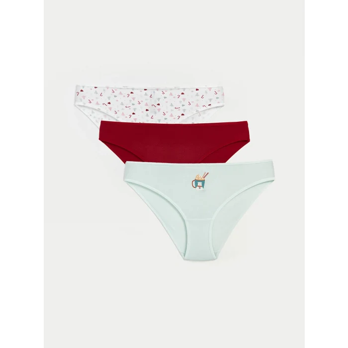 LCW Young Ekru Desenli Bikini Külot 3lü Paket