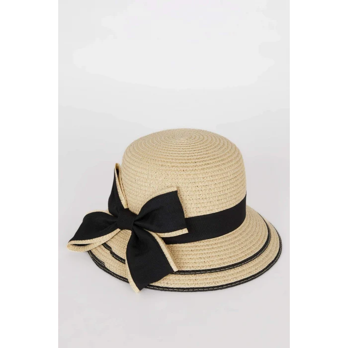 Defacto D8415 Bej Kız Çocuk Hasır Şapka