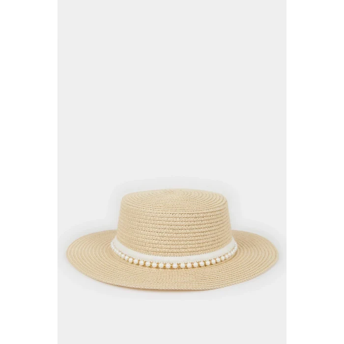 Defacto D8418 Bej Kız Çocuk Hasır Şapka