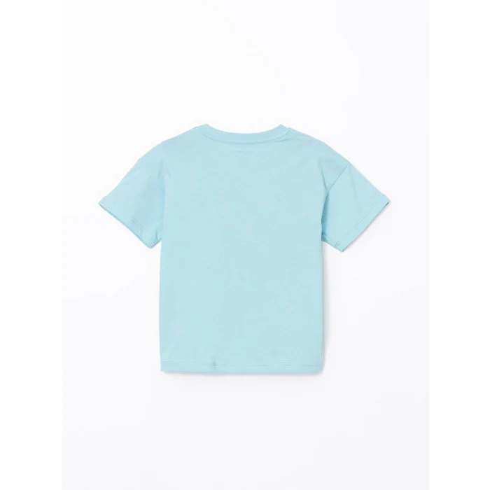 LCW Kids Mavi Bisiklet Yaka Baskılı Erkek Çocuk Şortlu Pijama Takımı