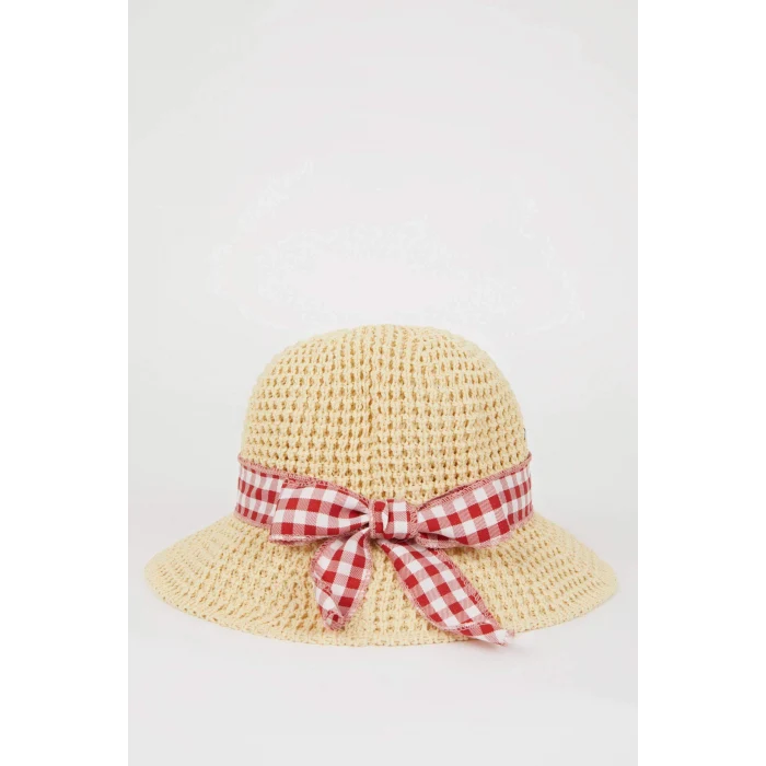 Defacto D8423 Bej Kız Çocuk Hasır Şapka