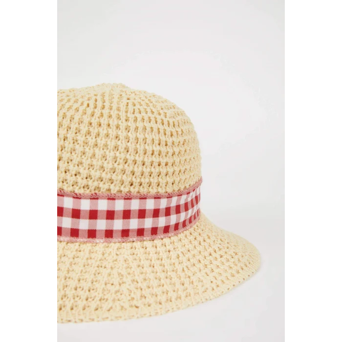 Defacto D8423 Bej Kız Çocuk Hasır Şapka