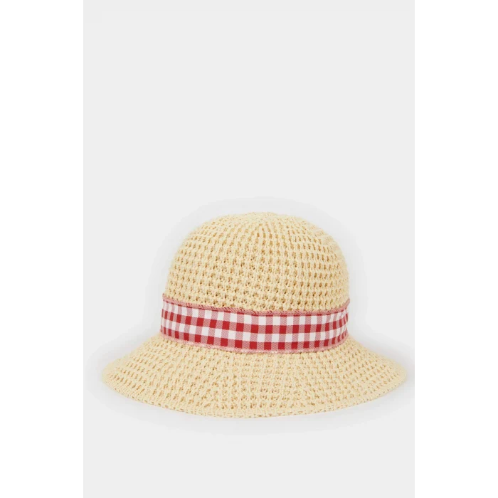 Defacto D8423 Bej Kız Çocuk Hasır Şapka