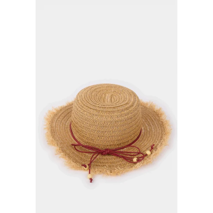 Defacto D8424 Bej Kız Çocuk Hasır Şapka