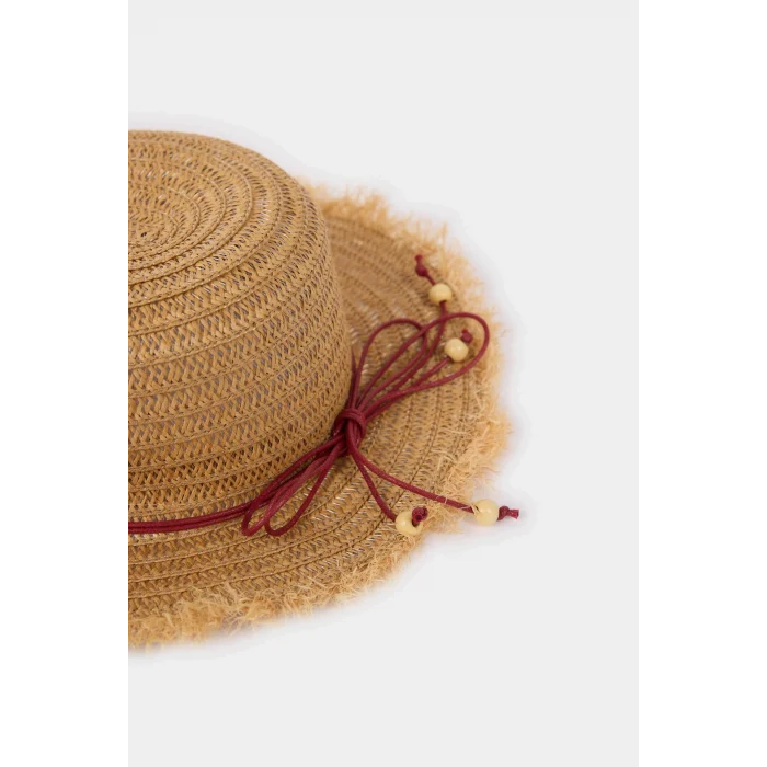 Defacto D8424 Bej Kız Çocuk Hasır Şapka