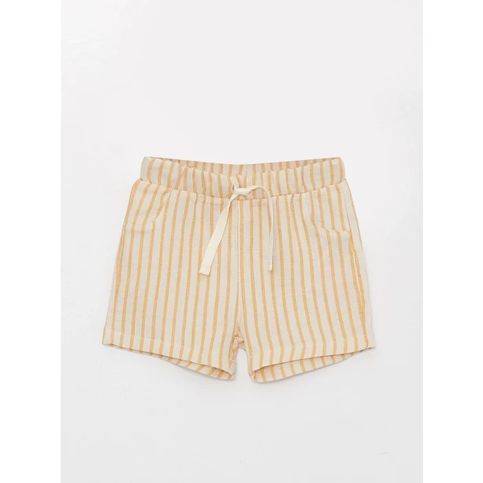 LCW baby Sari Bisiklet Yaka Baskılı Erkek Bebek Tişört ve Şort 2li Takım