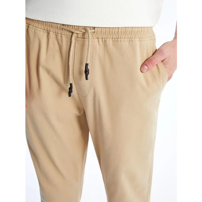 XSIDE Bej Slim Fit Gabardin Erkek Jogger Pantolon