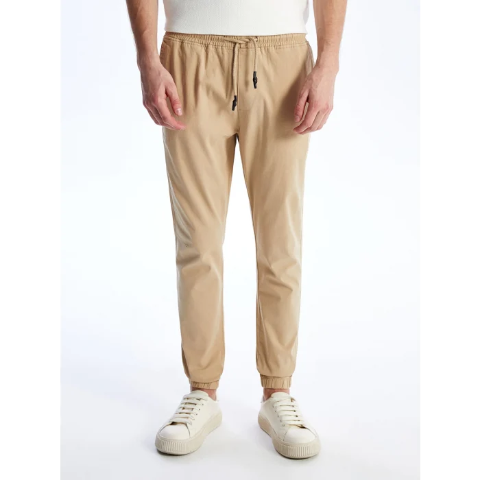 XSIDE Bej Slim Fit Gabardin Erkek Jogger Pantolon