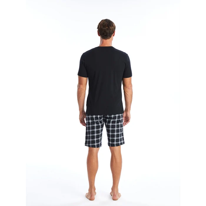 LC WAIKIKI Siyah Standart Kalıp Erkek Şortlu Pijama Takımı