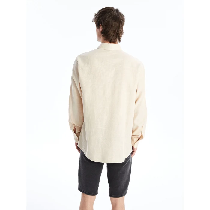 XSIDE Bej Regular Fit Uzun Kollu Poplin Erkek Gömlek